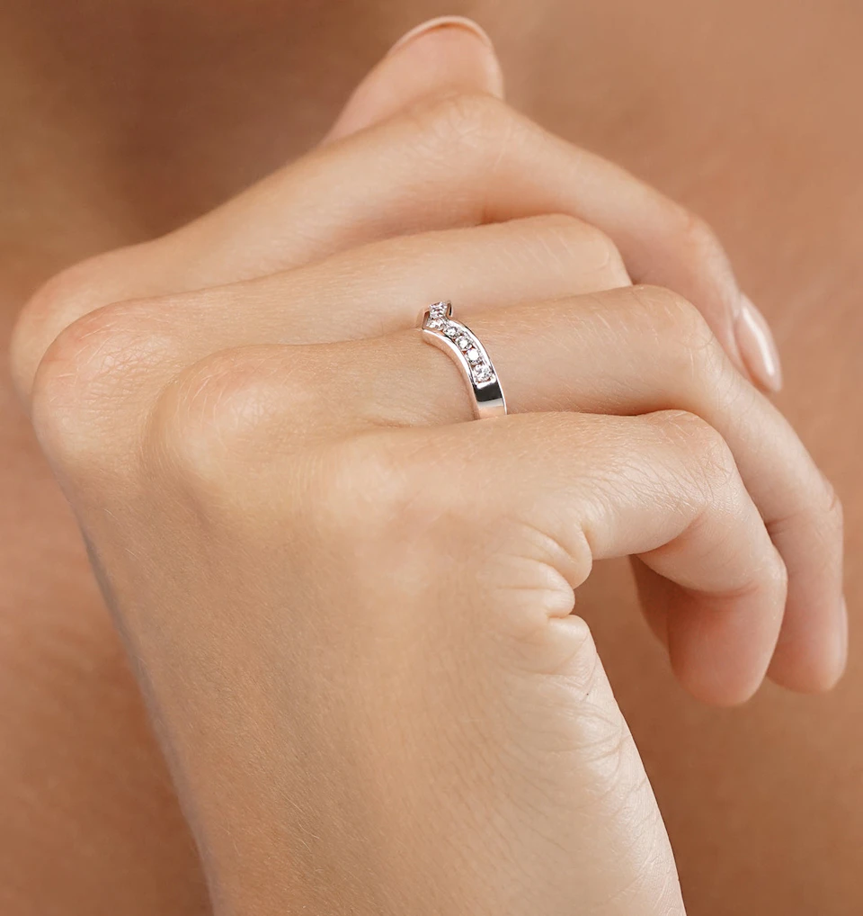 Lab Diamond Wishbone Ring 0.25ct H/Si in 9K White Gold