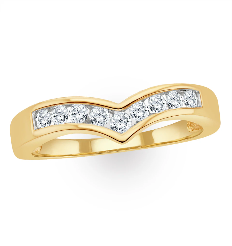 Lab Diamond Wishbone Ring 0.25ct H/Si in 9K Gold SIZES J