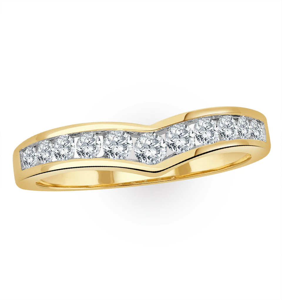 Lab Diamond Wishbone Ring 0.50ct H/Si in 9K Gold