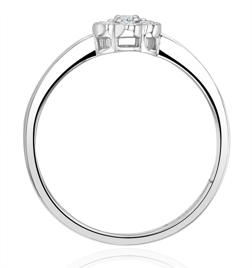 Lab Diamond Flower Ring 0.25ct H/Si in 9K White Gold
