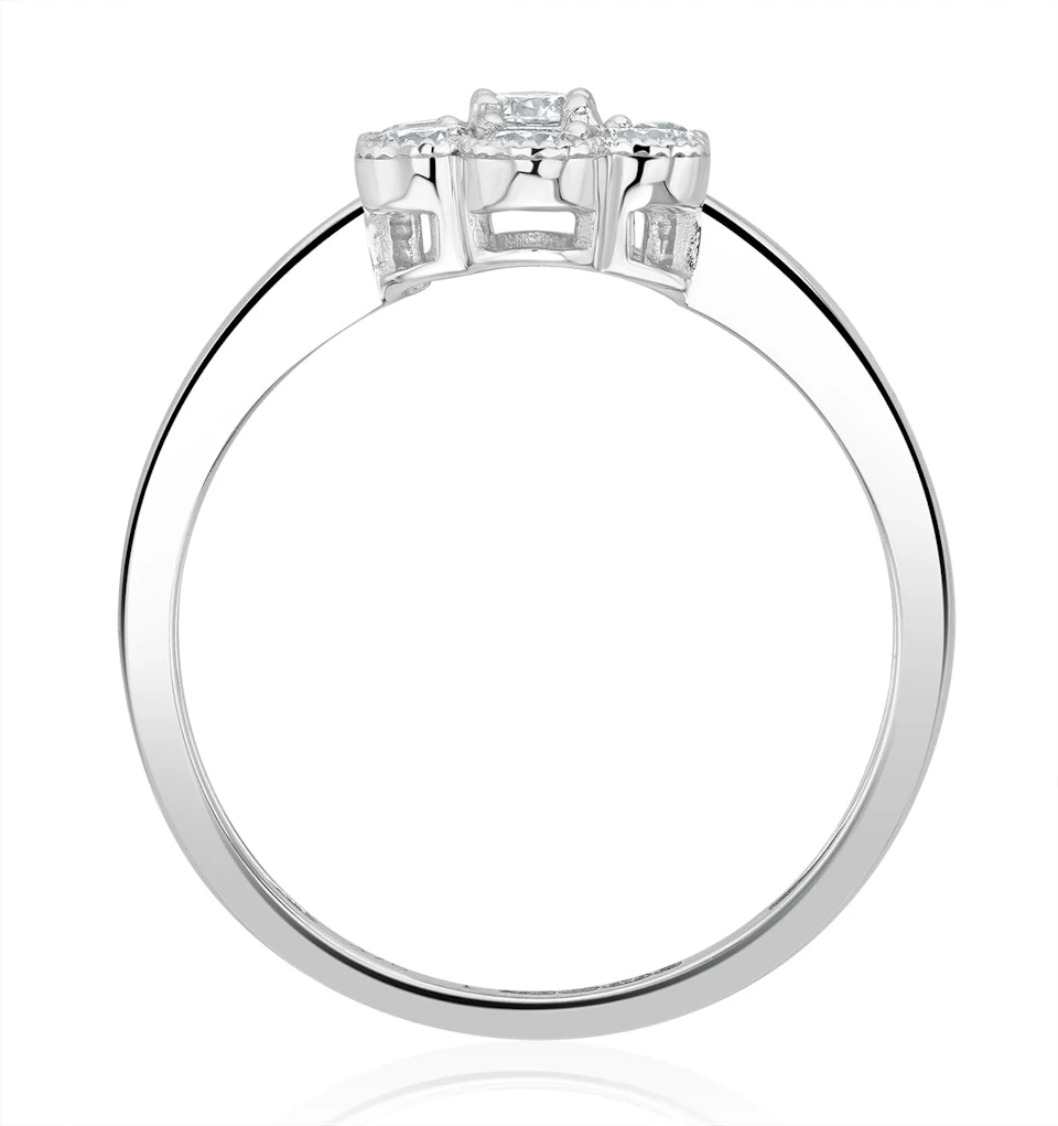 Lab Diamond Flower Ring 0.50ct H/Si in 9K White Gold