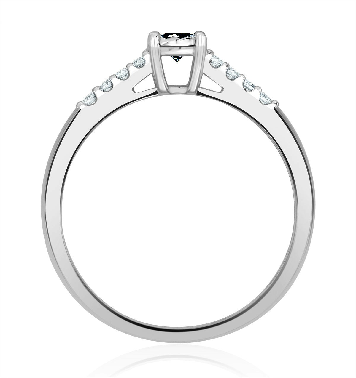 Black Diamond and Lab Diamond Engagement Ring 0.25ct in 9K White Gold