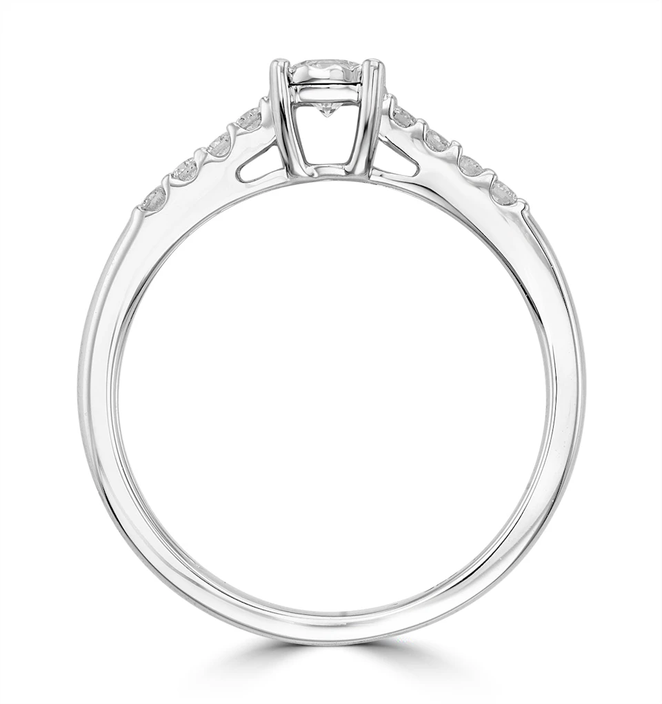 Lab Diamond Side Stone Engagement Ring 0.25ct H/Si in 925 Silver
