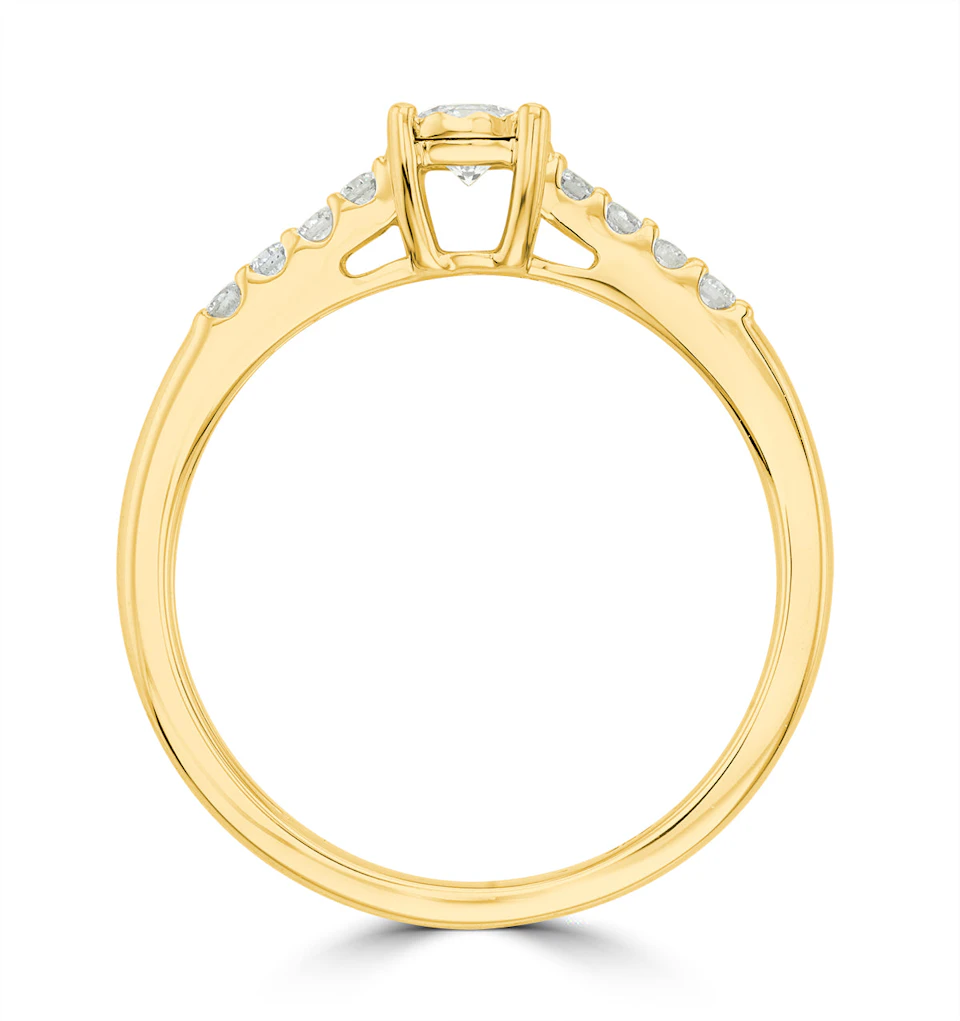 Lab Diamond Side Stone Engagement Ring 0.25ct H/Si in 9K Gold