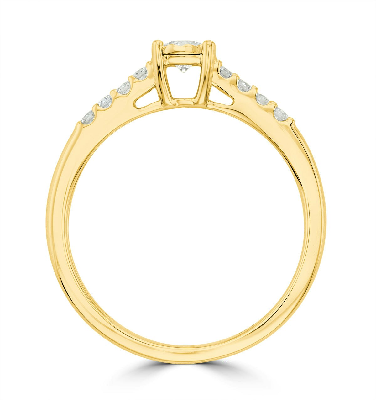 Lab Diamond Side Stone Engagement Ring 0.25ct H/Si in 9K Gold