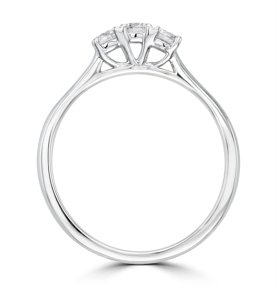 Lab Diamond 3 Stone Trilogy Ring 0.25ct H/Si Set in 9K White Gold