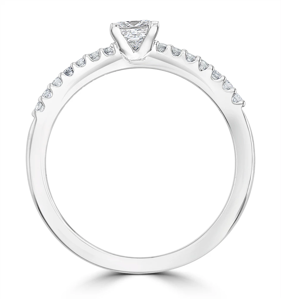 Princess Cut Lab Diamond Engagement Ring 0.25ct H/Si in 925 Silver
