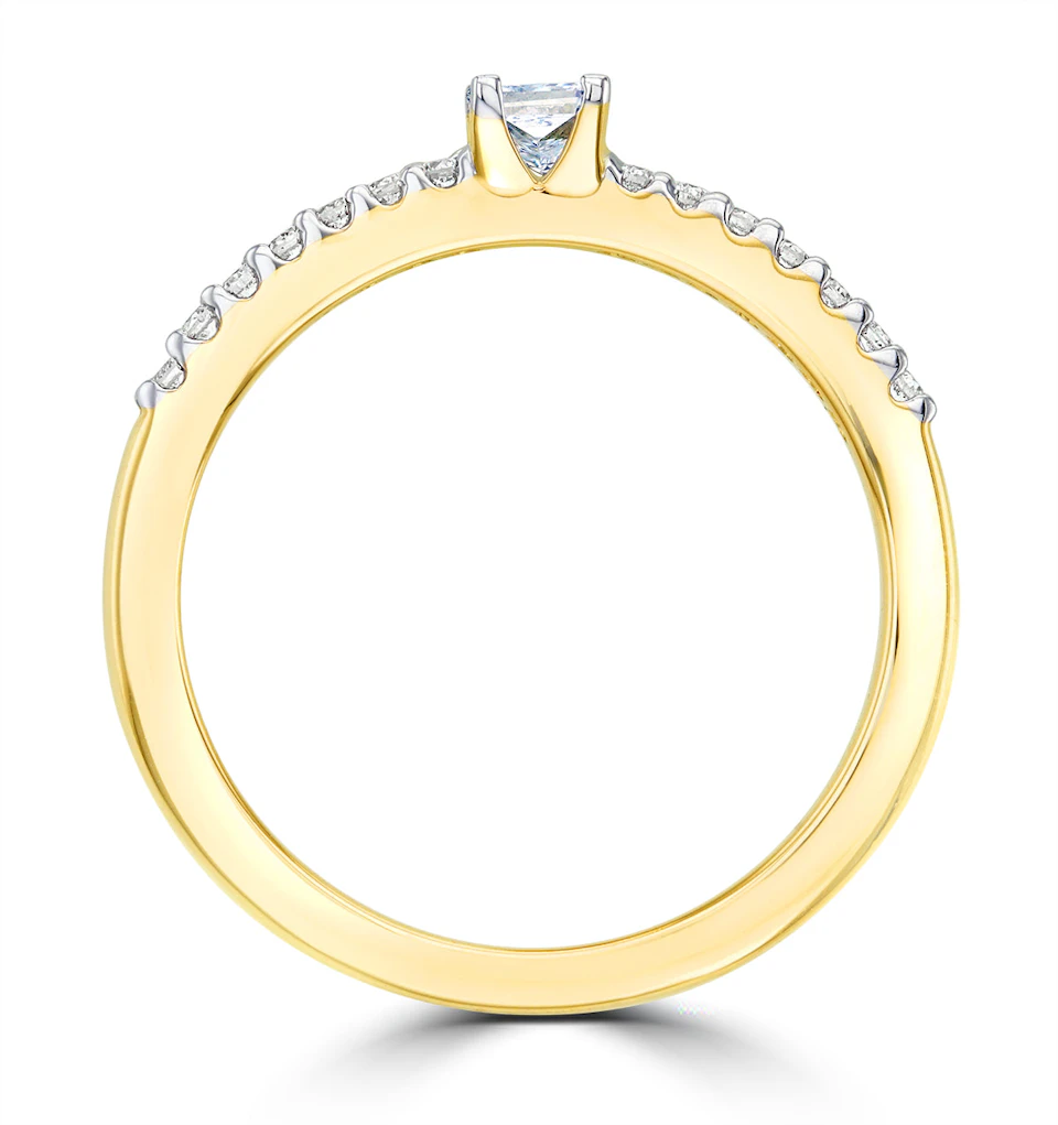 Princess Cut Lab Diamond Engagement Ring 0.25ct H/Si in 9K Gold