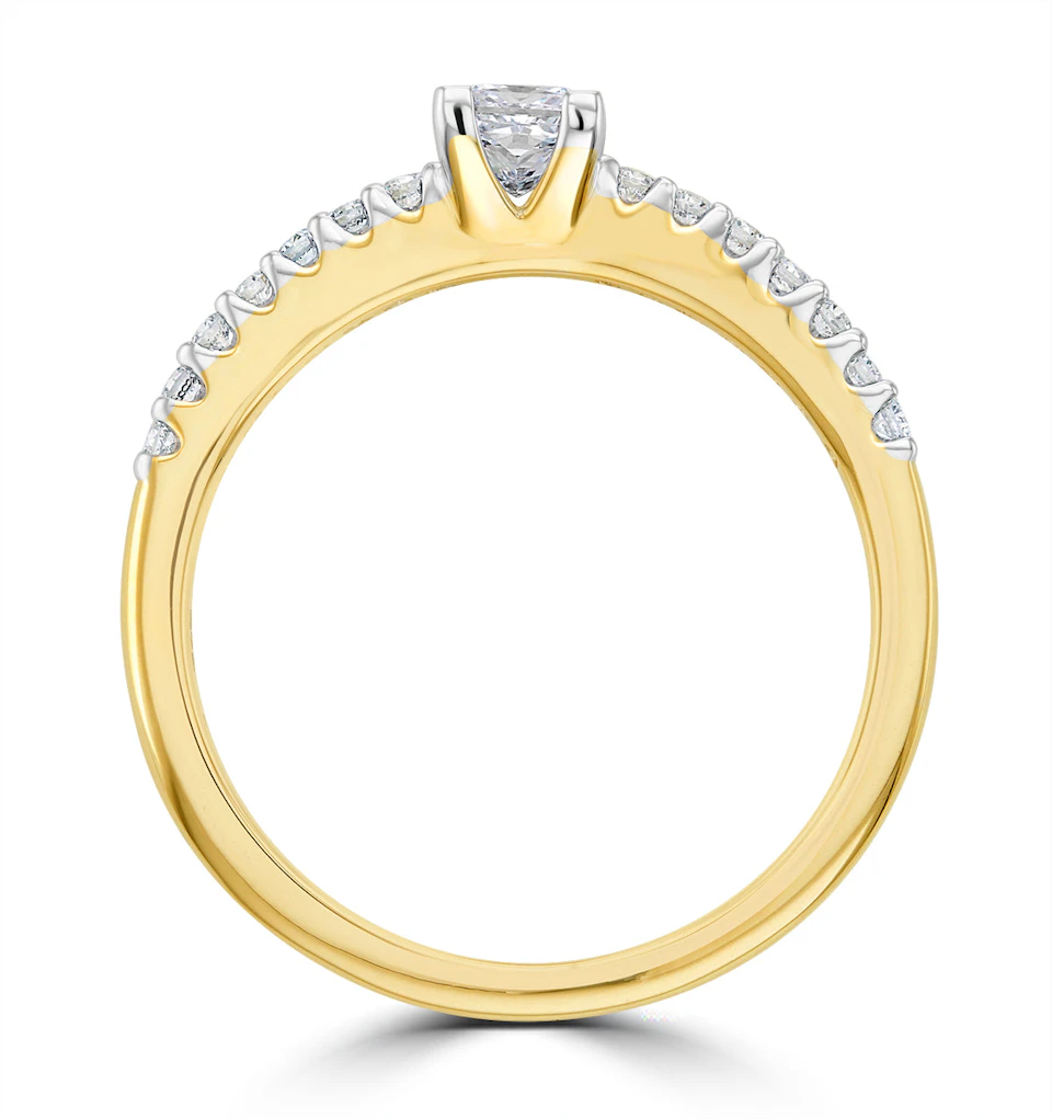 Princess Cut Lab Diamond Engagement Ring 0.50ct H/Si in 9K Gold