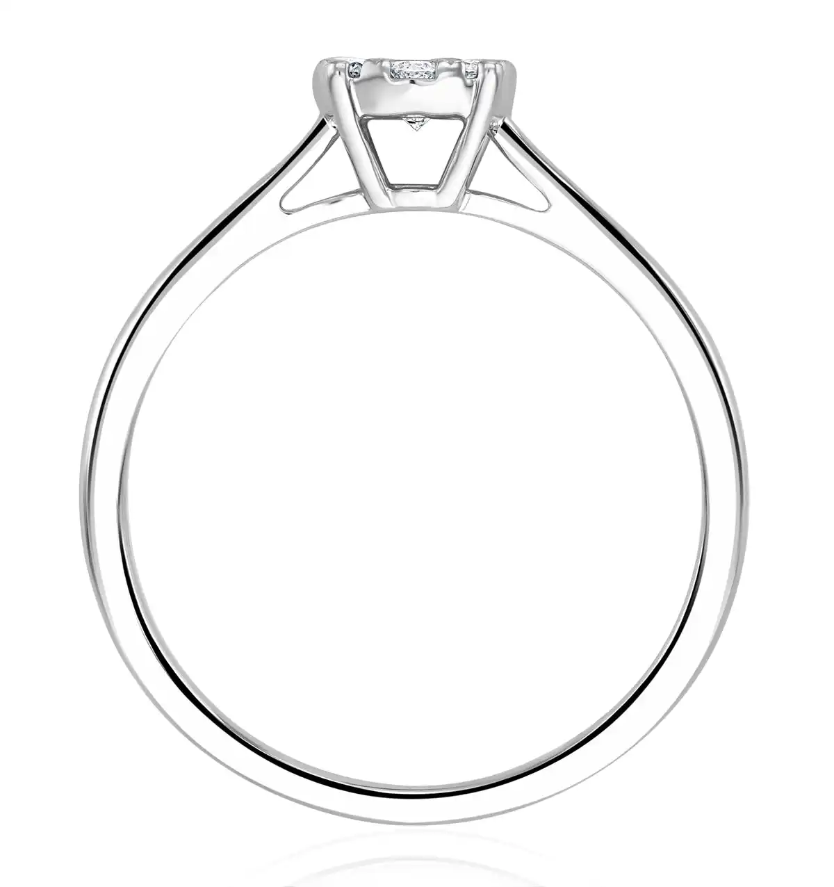 0.25ct Lab Diamond Cluster Solitaire Ring H/Si in 925 Silver