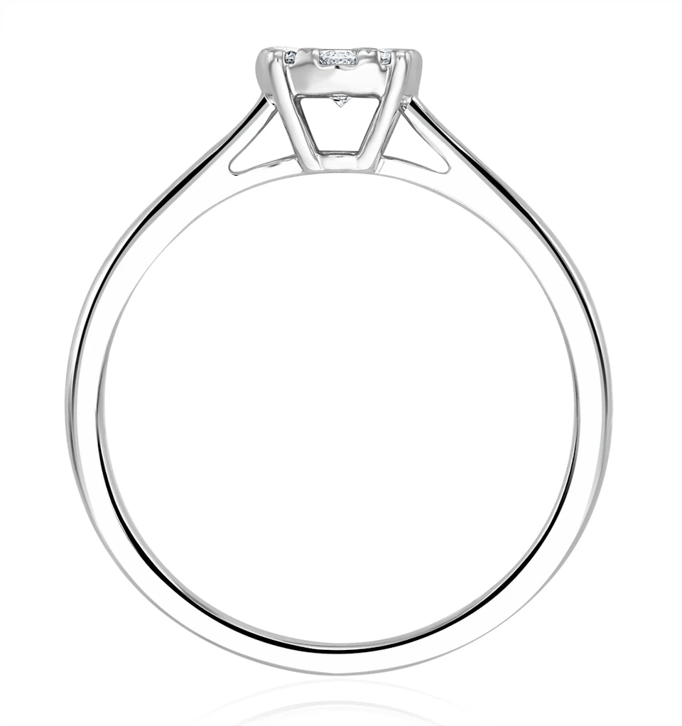 0.25ct Lab Diamond Cluster Solitaire Ring H/Si in 9K White Gold