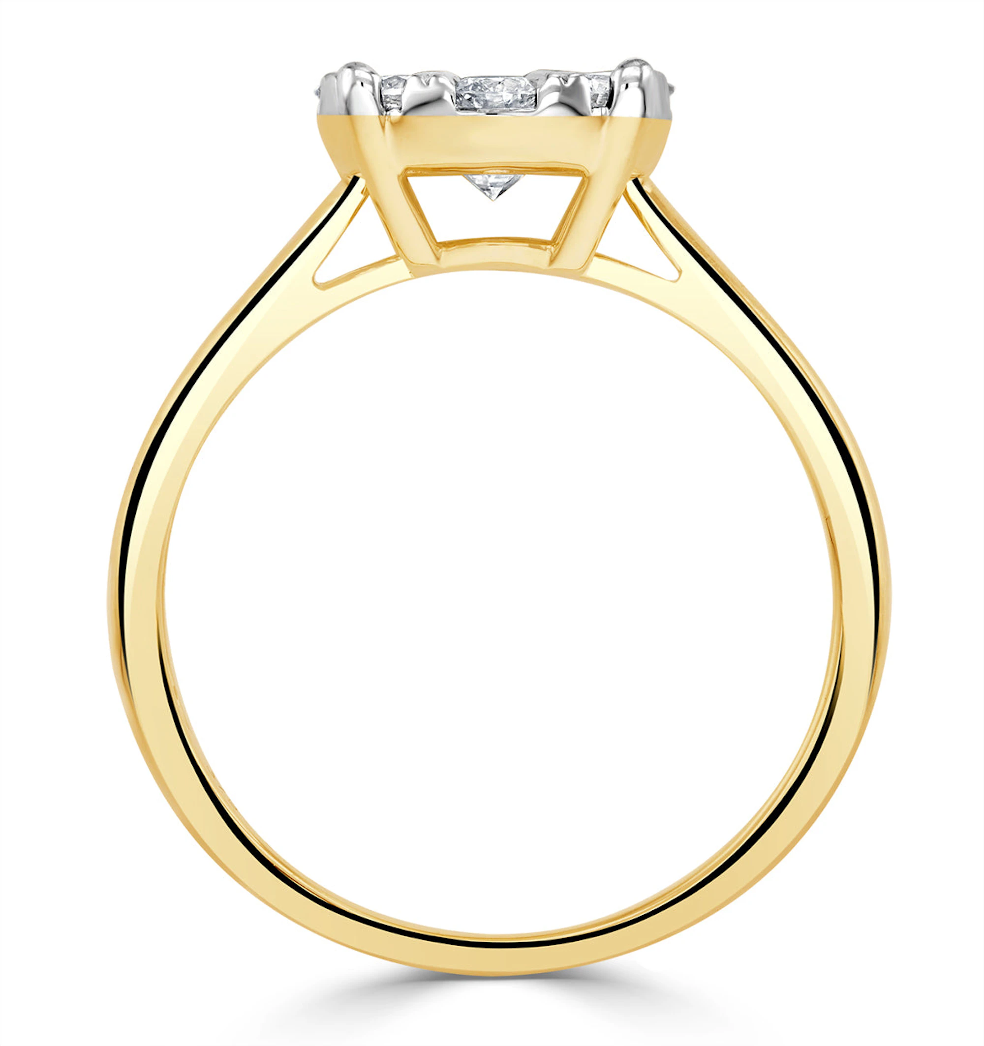 1 Carat Lab Diamond Cluster Solitaire Ring H/Si in 9K Gold