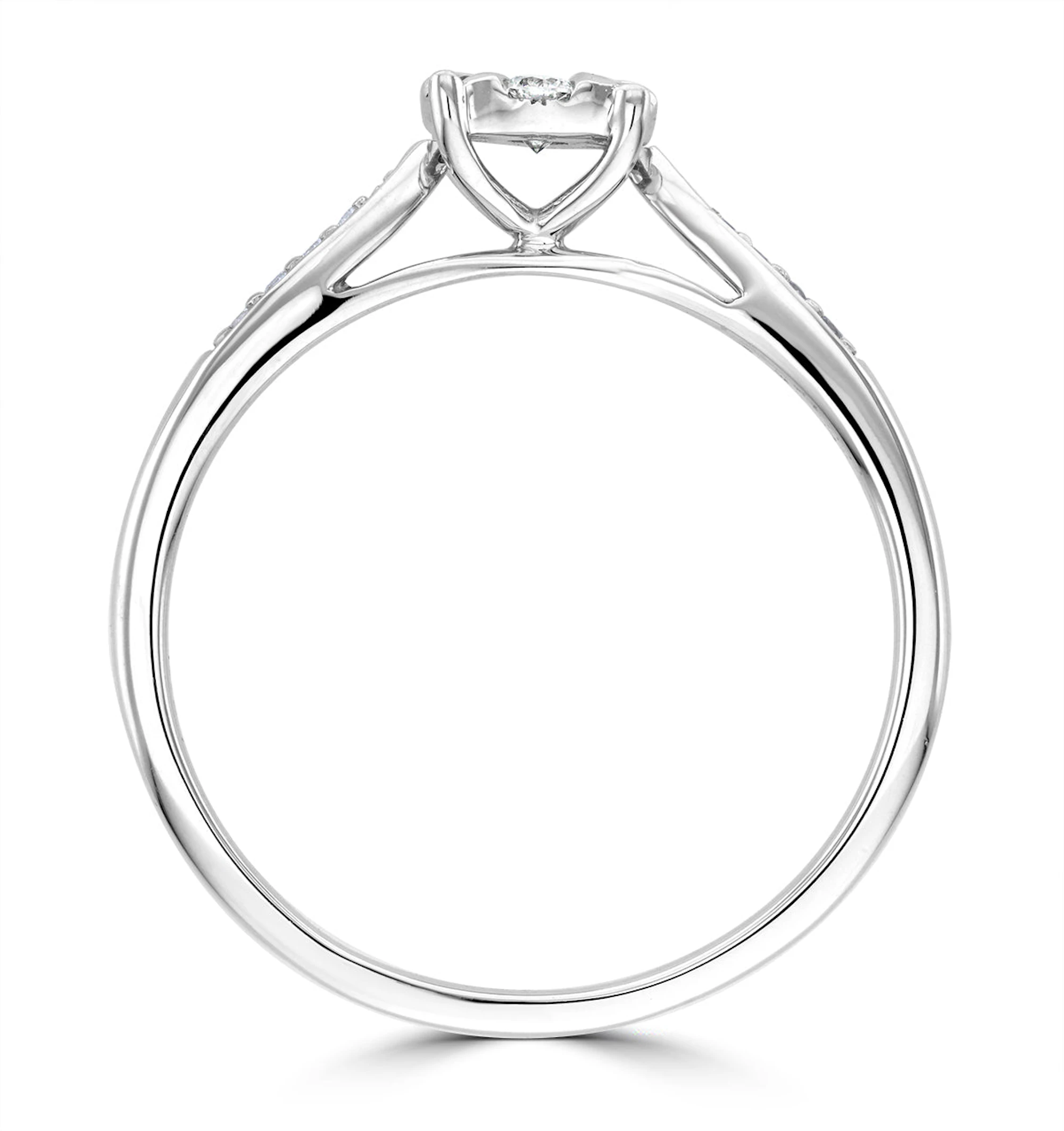 Lab Diamond Engagement Ring With Shoulders 0.25ct H/Si in 925 Silver