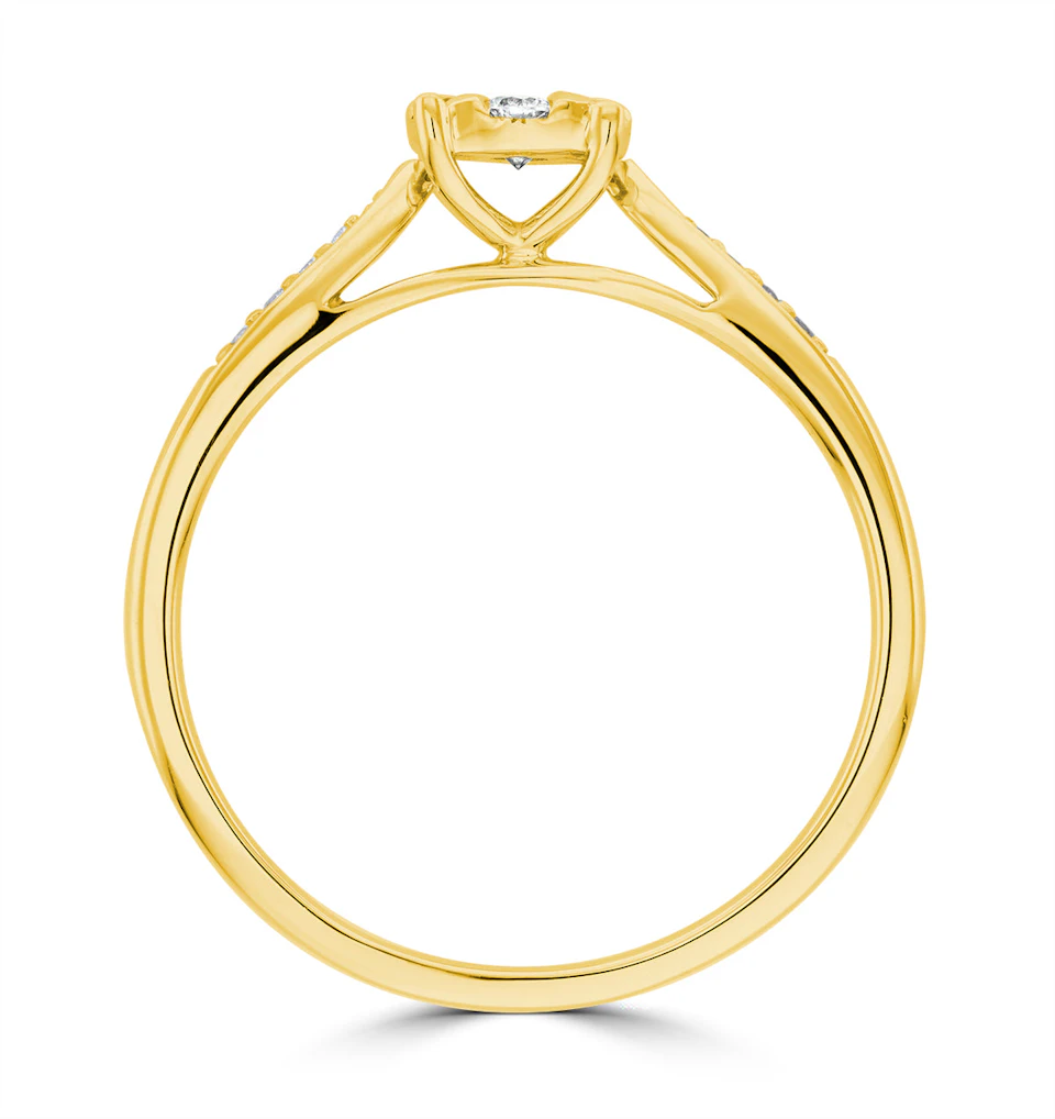 Lab Diamond Engagement Ring With Shoulders 0.25ct H/Si in 9K Gold