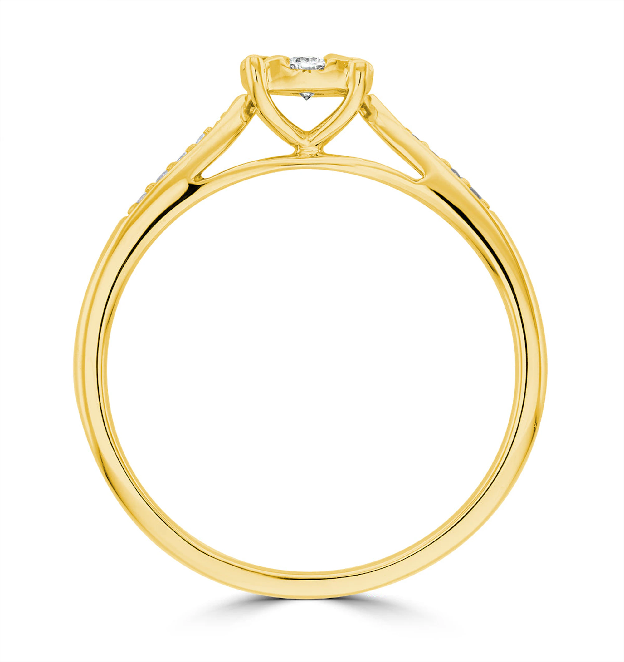 Lab Diamond Engagement Ring With Shoulders 0.25ct H/Si in 9K Gold