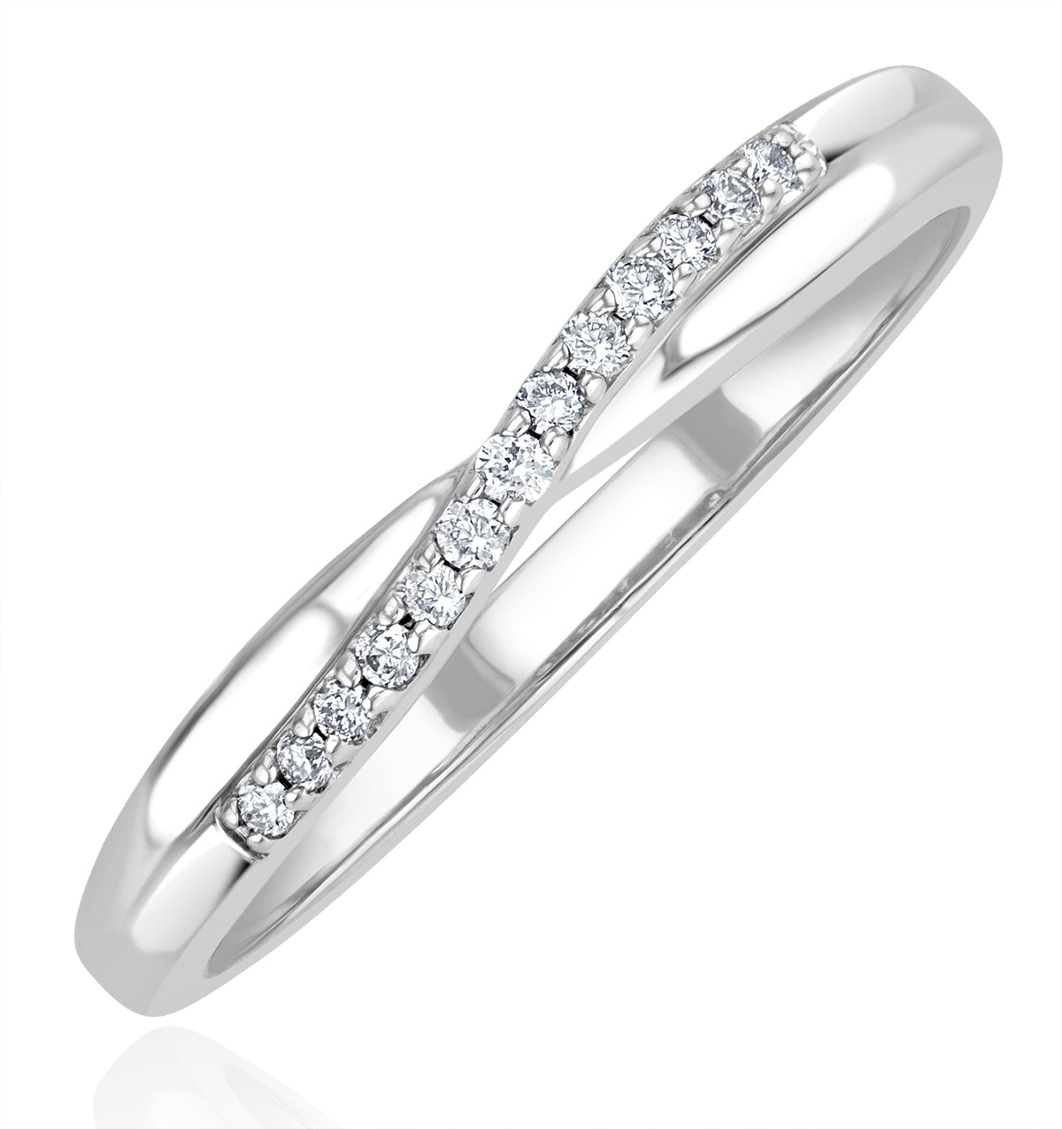 Lab Diamond Half Eternity Wave Ring 0.05ct in 925 Silver