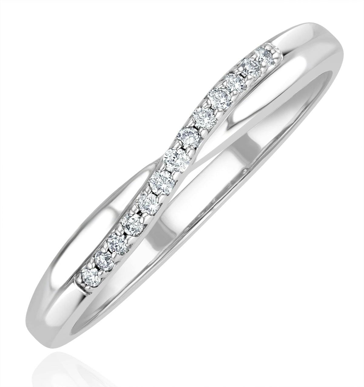 Lab Diamond Half Eternity Wave Ring 0.05ct in 925 Silver