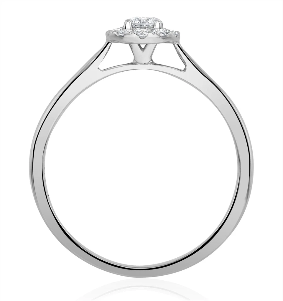 Lab Diamond Halo Engagement Ring 0.25ct H/Si in 9K White Gold