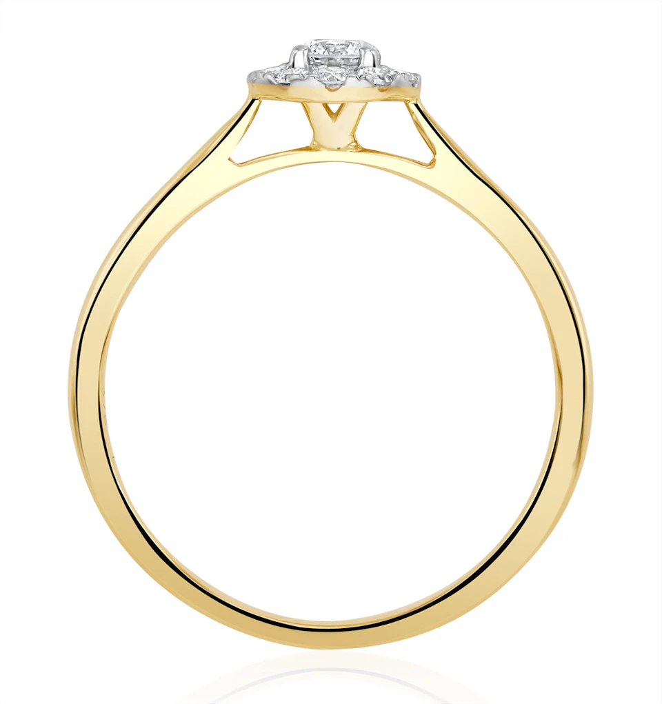 Lab Diamond Halo Engagement Ring 0.25ct H/Si in 9K Gold