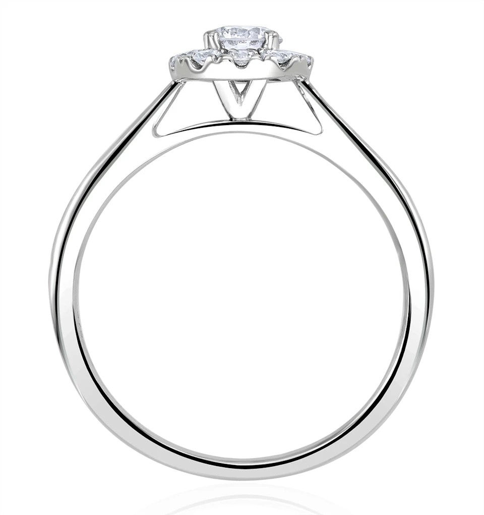 Lab Diamond Halo Engagement Ring 0.50ct H/Si in 9K White Gold