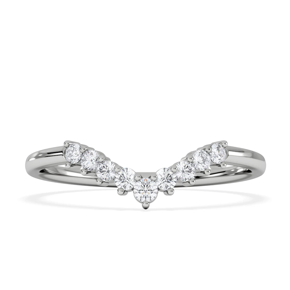 Starlit 0.15ct Lab Diamond Wishbone Ring H/Si Quality in 9K White Gold