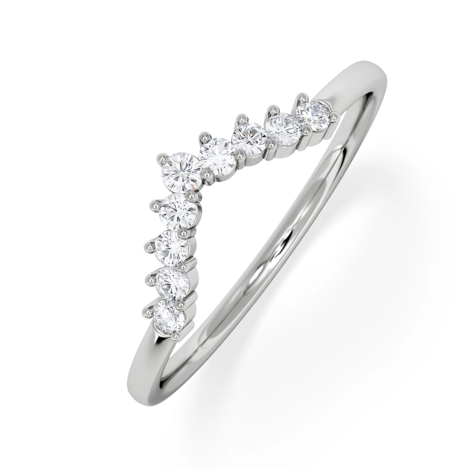 Starlit 0.15ct Lab Diamond Wishbone Ring H/Si Quality in 9K White Gold