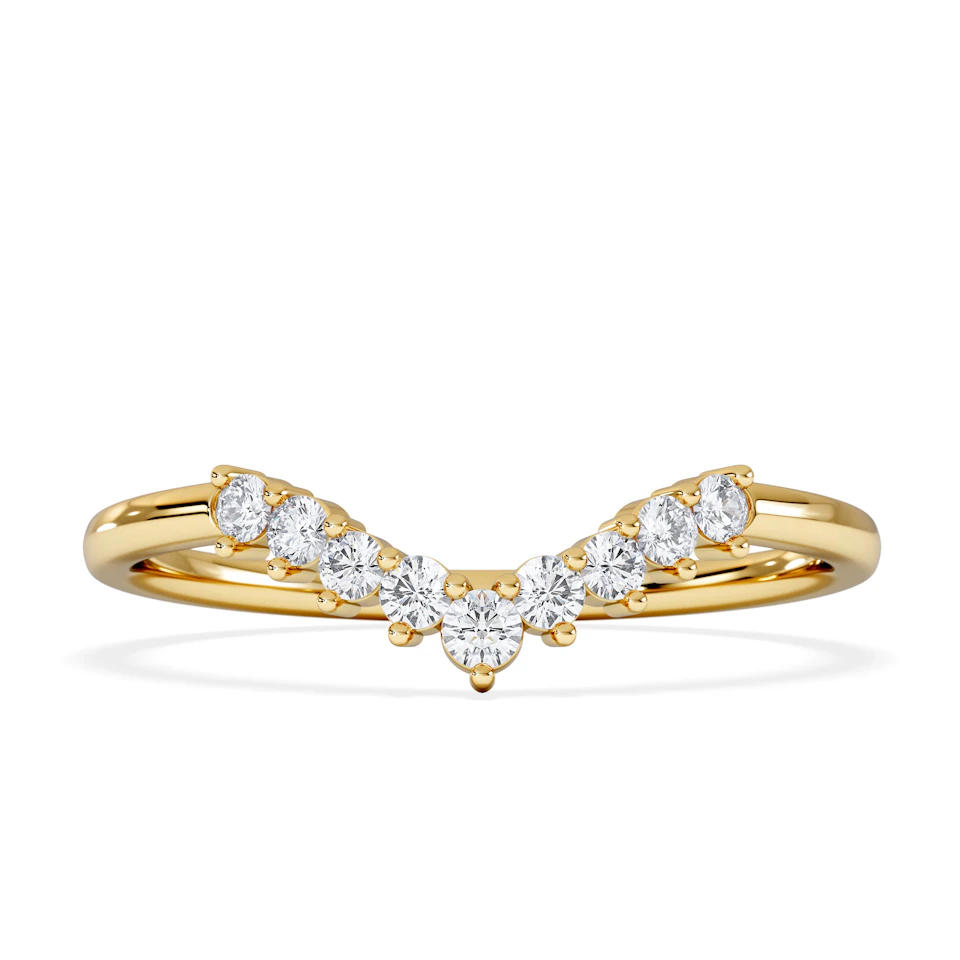 Starlit 0.15ct Lab Diamond Wishbone Ring H/Si Quality in 18K Gold Vermeil