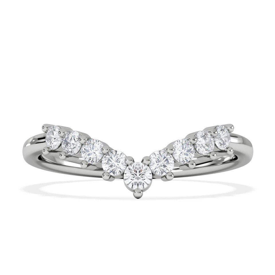 Starlit 0.30ct Lab Diamond Wishbone Ring H/Si Quality in 9K White Gold
