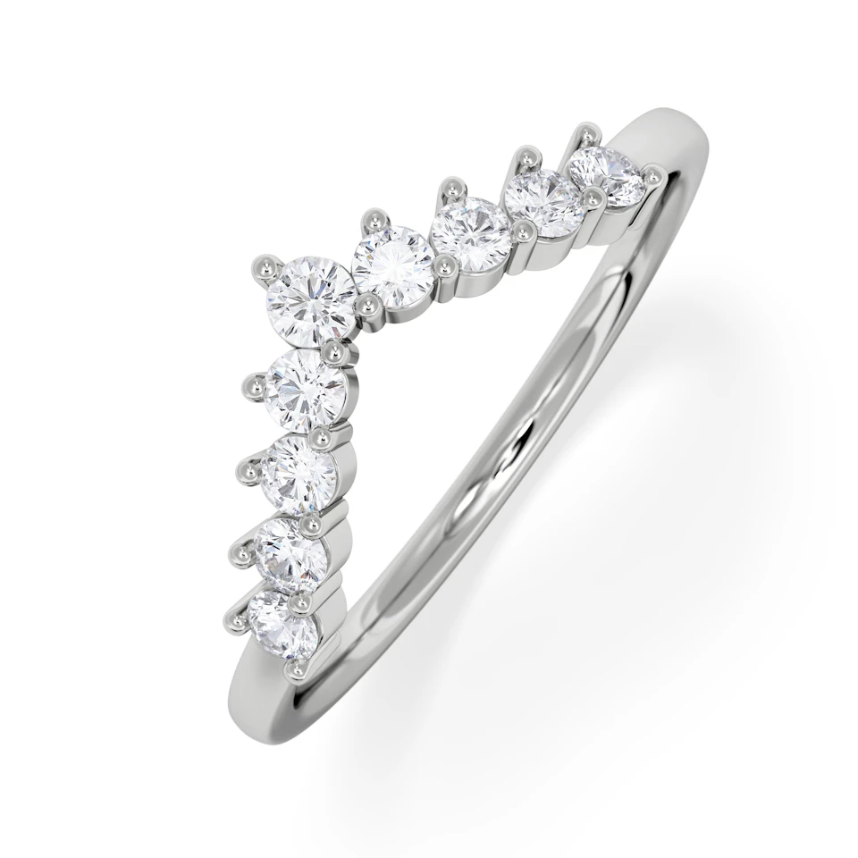Starlit 0.30ct Lab Diamond Wishbone Ring H/Si Quality in 925 Sterling Silver