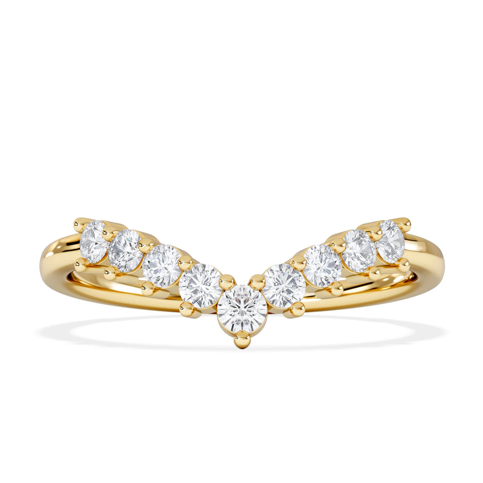 Starlit 0.30ct Lab Diamond Wishbone Ring H/Si Quality in 18K Gold Vermeil