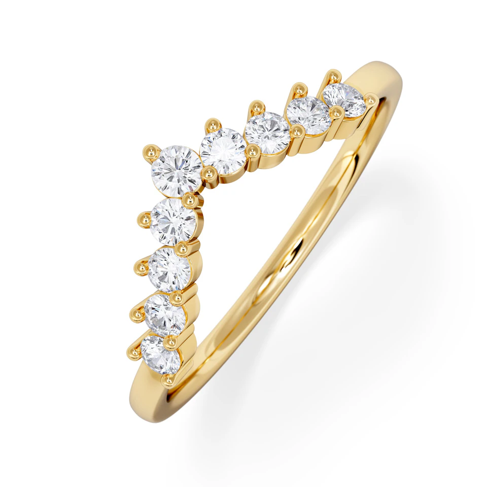 Starlit 0.30ct Lab Diamond Wishbone Ring H/Si Quality in 18K Gold Vermeil