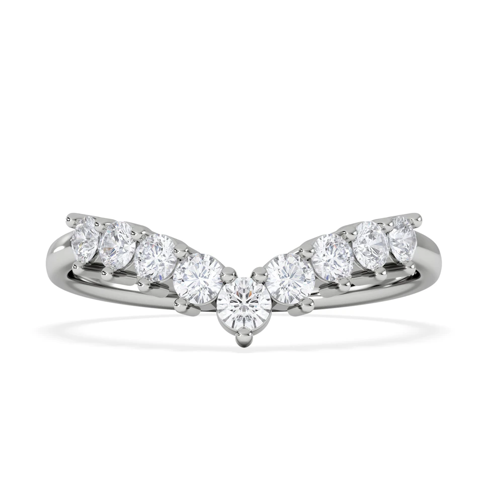 Starlit 0.50ct Lab Diamond Wishbone Ring H/Si Quality in 9K White Gold