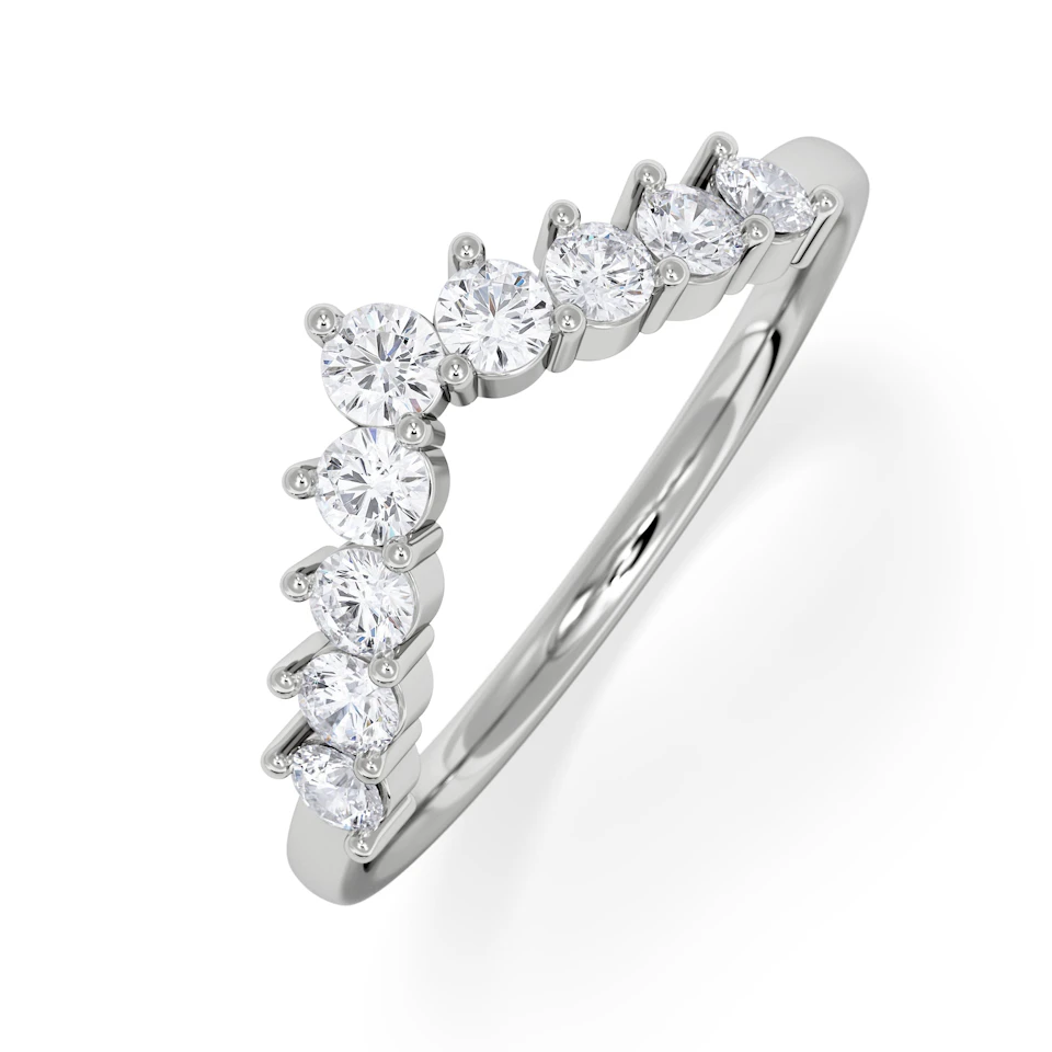 Starlit 0.50ct Lab Diamond Wishbone Ring H/Si Quality in 9K White Gold