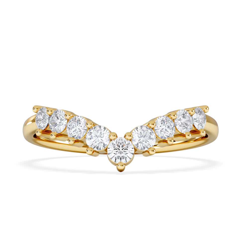 Starlit 0.50ct Lab Diamond Wishbone Ring H/Si Quality in 9K Yellow Gold