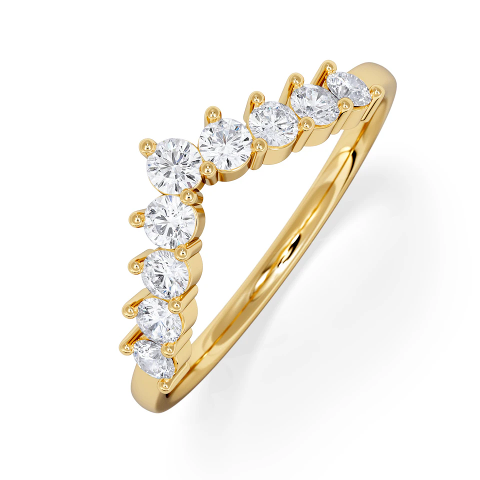 Starlit 0.50ct Lab Diamond Wishbone Ring H/Si Quality in 9K Yellow Gold
