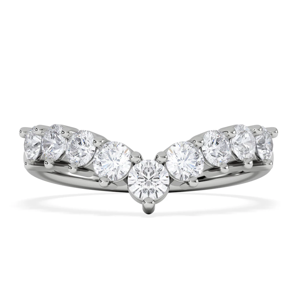 Starlit 0.75ct Lab Diamond Wishbone Ring H/Si Quality in 9K White Gold