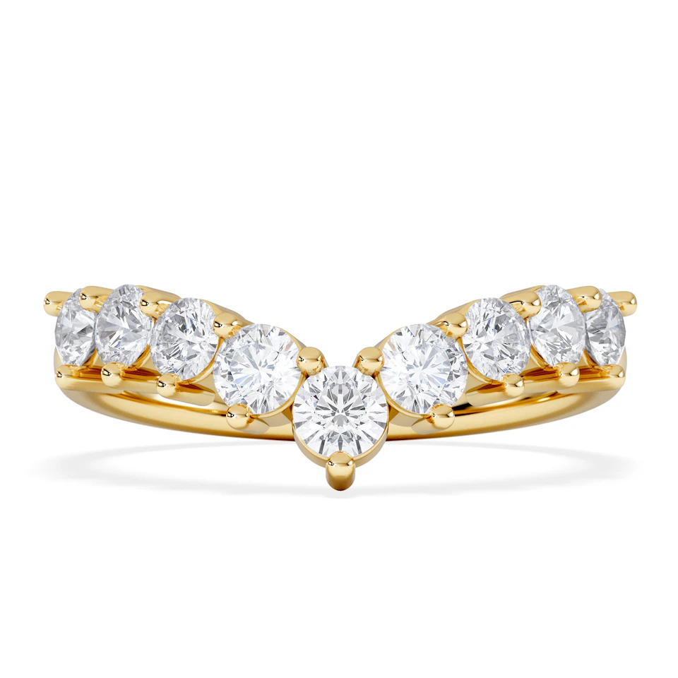 Starlit 0.75ct Lab Diamond Wishbone Ring H/Si Quality in 9K Yellow Gold