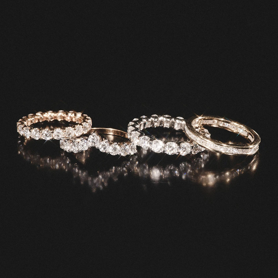 Chloe Lab Diamond 1.00ct Eternity Ring F/VS in 18K Gold Vermeil