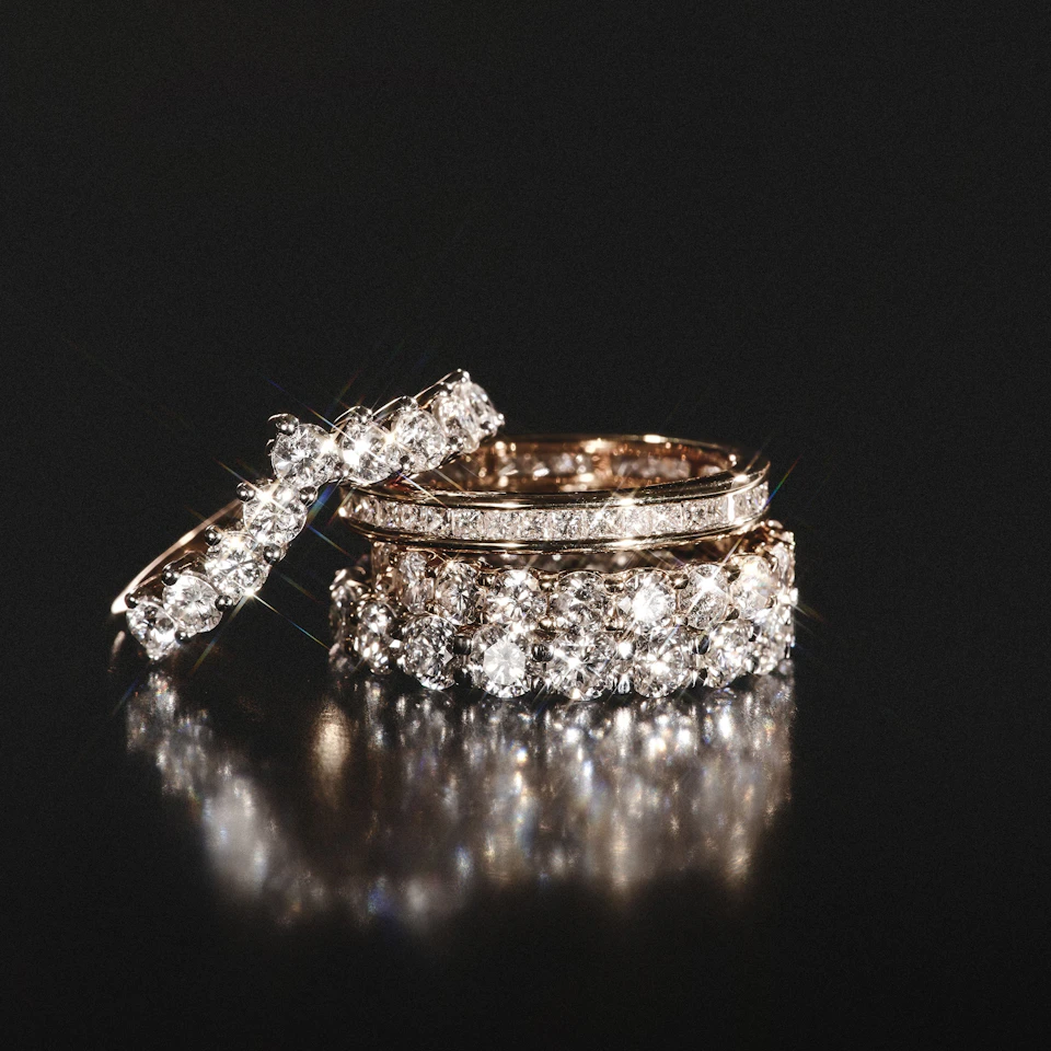 Chloe Lab Diamond 1.00ct Eternity Ring F/VS in 18K Gold Vermeil