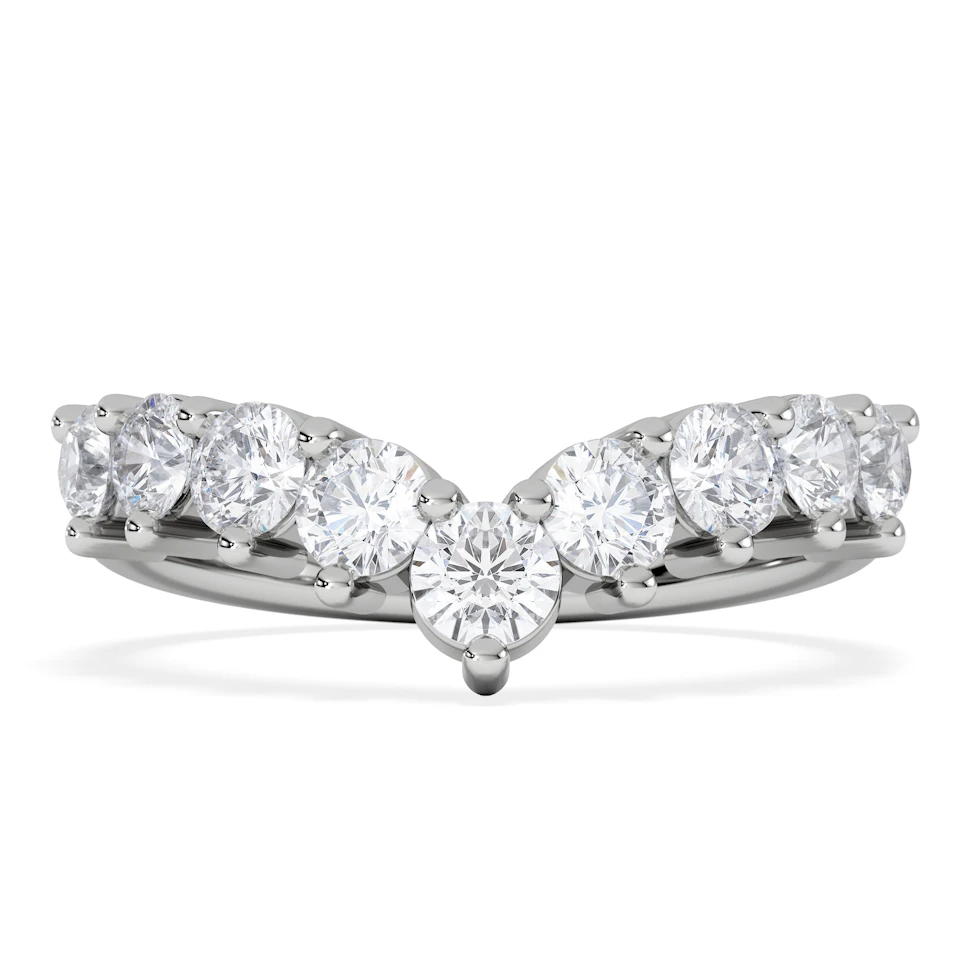 Starlit 1.00ct Lab Diamond Wishbone Ring H/Si Quality in 9K White Gold