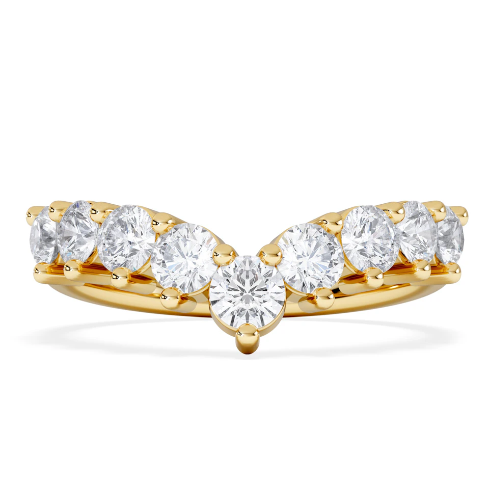 Starlit 1.00ct Lab Diamond Wishbone Ring H/Si Quality in 9K Yellow Gold