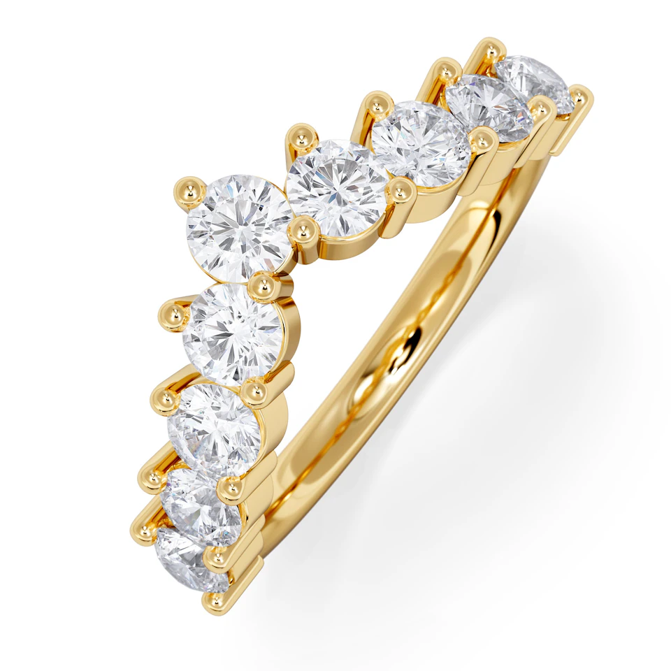 Starlit 1.00ct Lab Diamond Wishbone Ring H/Si Quality in 9K Yellow Gold