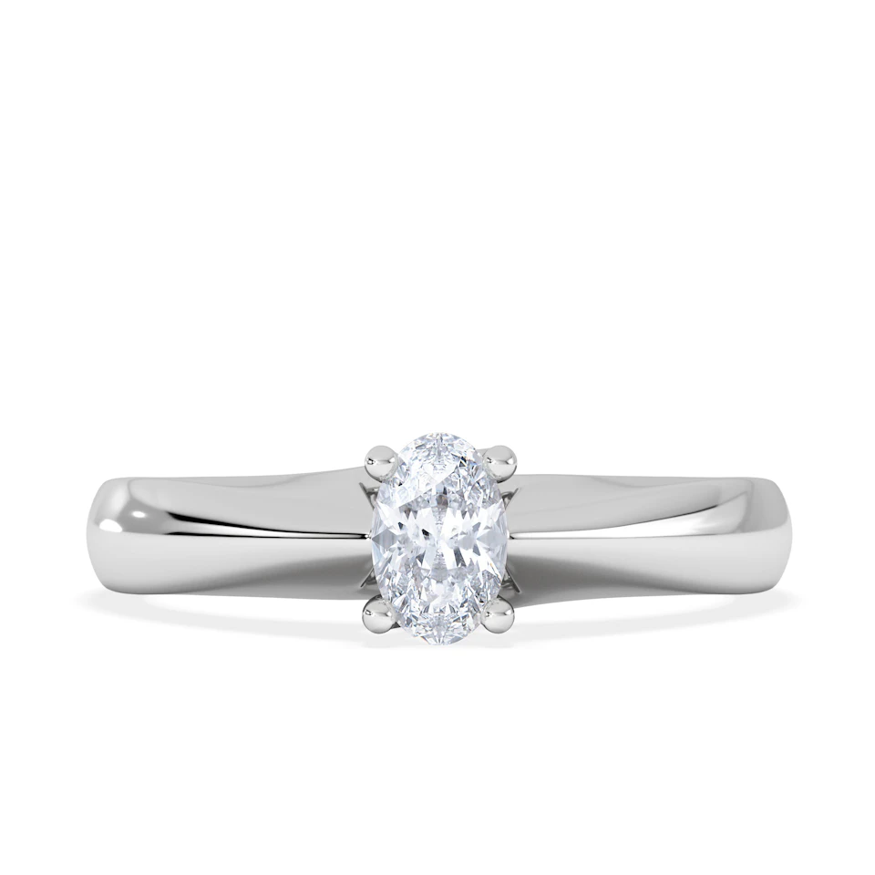 Naomi Oval Cut Lab Diamond Engagement Ring 0.33ct H/SI in 925 Silver