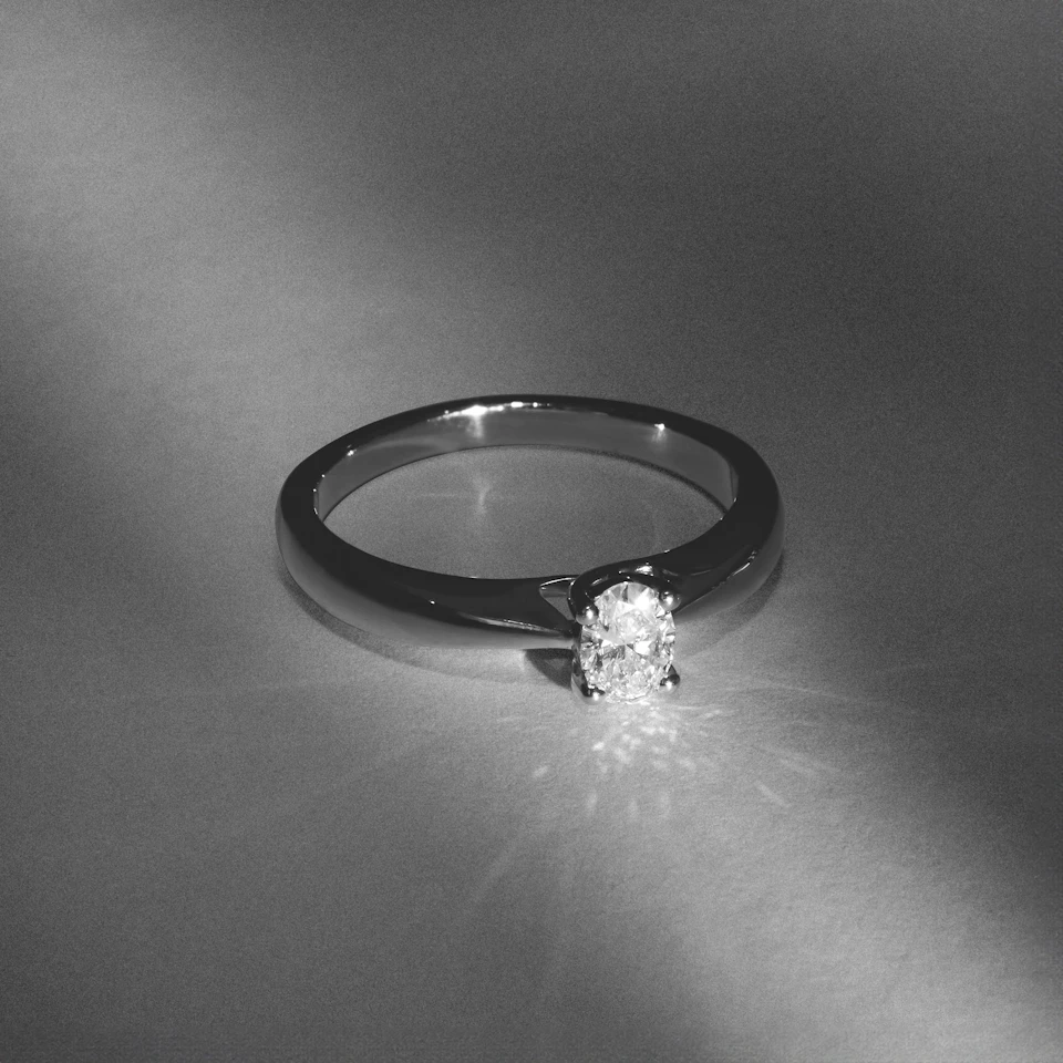 Naomi Oval Cut Lab Diamond Engagement Ring 0.33ct H/SI in 925 Silver