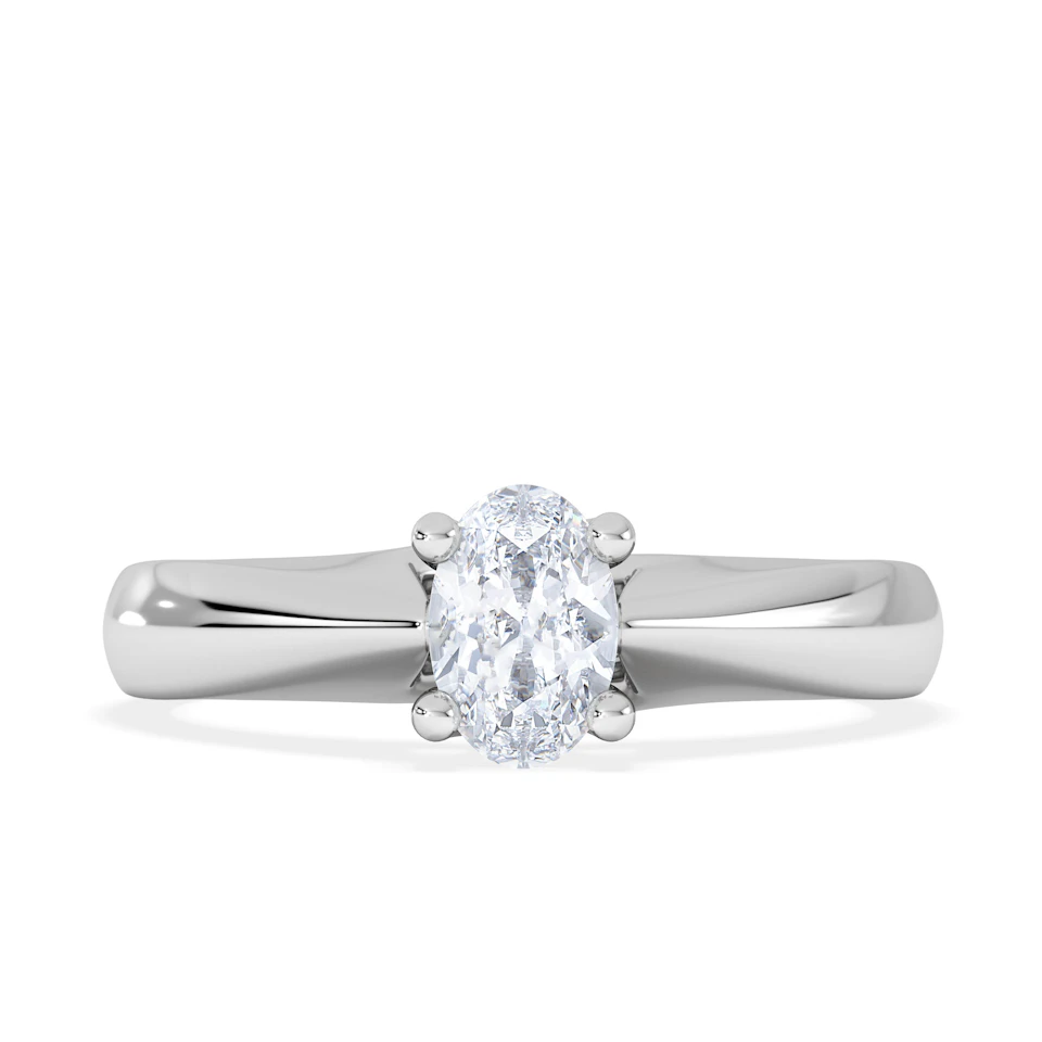 Naomi Oval Cut Lab Diamond Engagement Ring 0.50ct H/SI in 9k White Gold