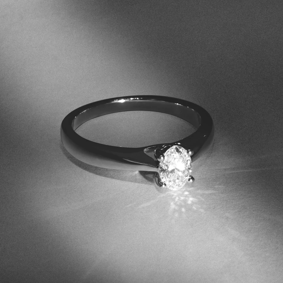 Naomi Oval Cut Lab Diamond Engagement Ring 0.50ct H/SI in 925 Silver