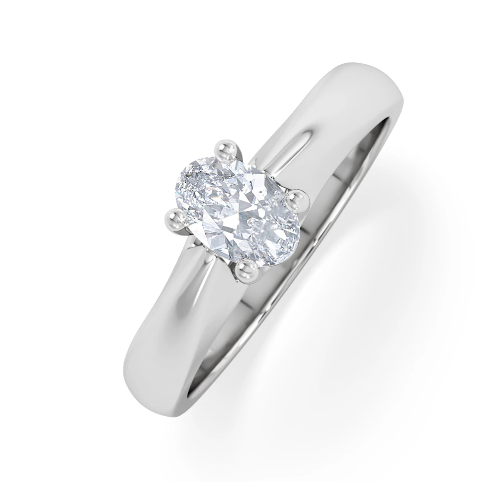 Naomi Oval Cut Lab Diamond Engagement Ring 0.50ct H/SI in 9k White Gold