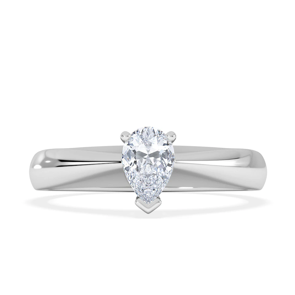 Naomi Pear Cut Lab Diamond Engagement Ring 0.50ct H/SI in 925 Silver