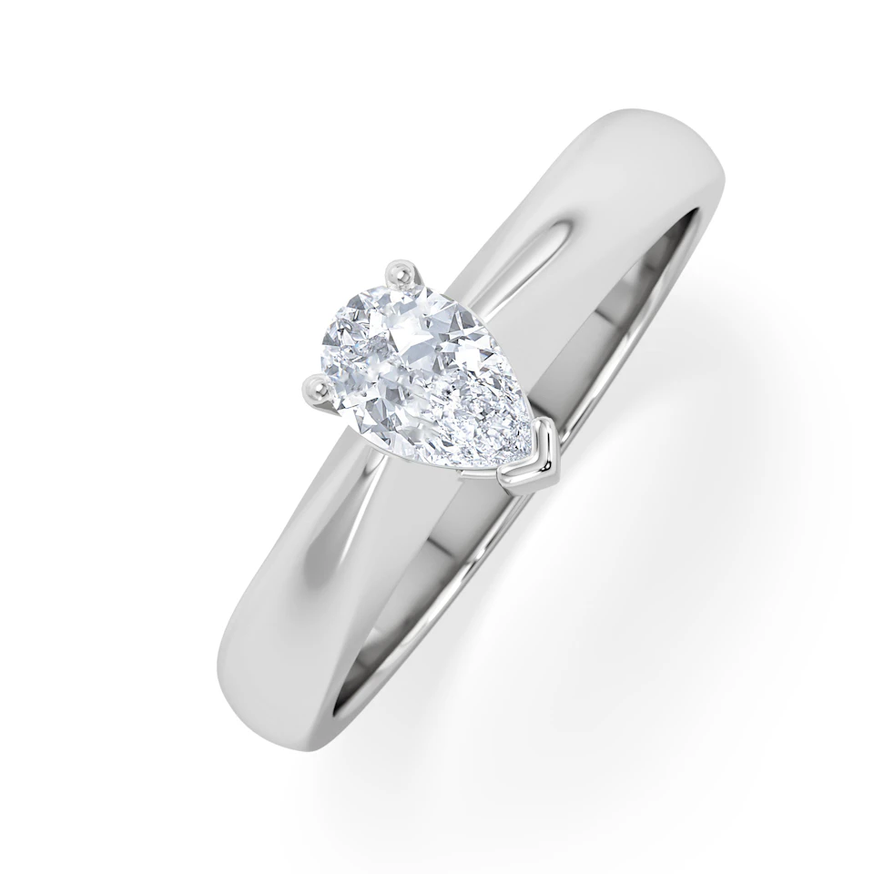 Naomi Pear Cut Lab Diamond Engagement Ring 0.50ct H/SI in 925 Silver