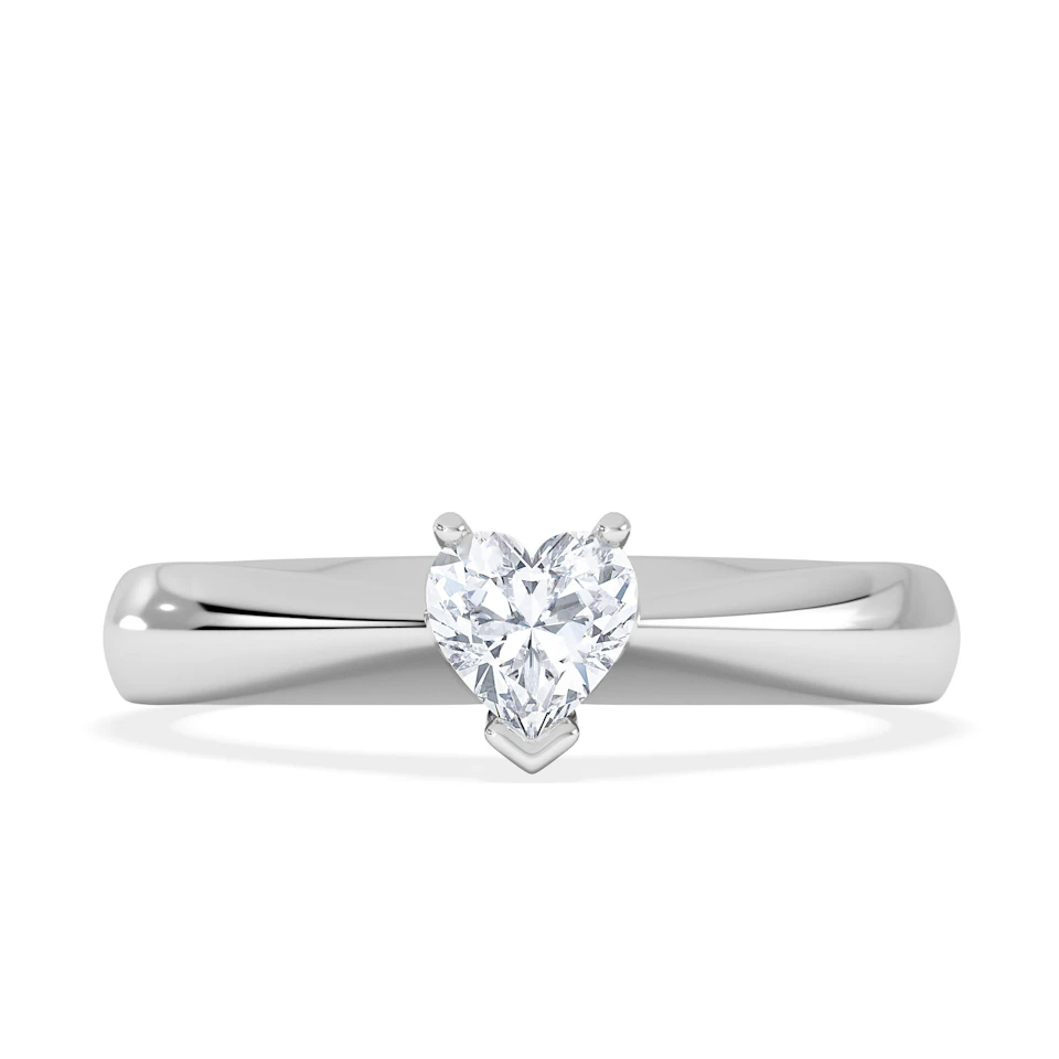 Naomi Heart Cut Lab Diamond Engagement Ring 0.33ct H/SI in 925 Silver